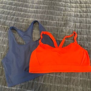 Old Navy Red and Blue Sports Bras with Racerback Design
